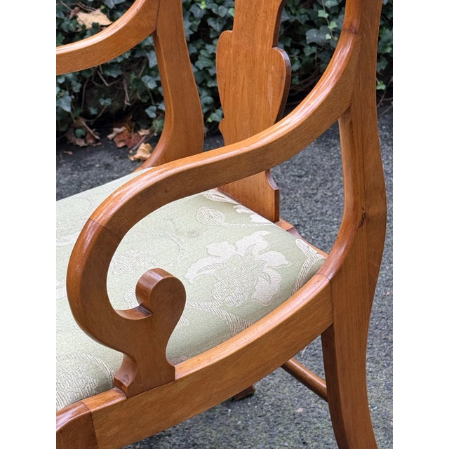 Mid 20th Century Empire Style Solid Maple Armchairs - A Pair For Sale - Image 4 of 12