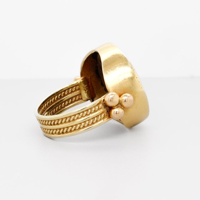Retro 18k Signet Ring With an Ancient Athenian Drachma Coin For Sale - Image 11 of 15