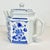 Royal Blue Vintage Italian Tuscany Style Blue & White Botanical Design Porcelain Tea Pot. For Sale - Image 8 of 11