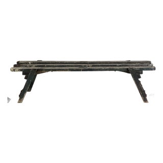 Vintage Wooden Folding Garden Plant/Flower Display Bench With 3 Open Planks Top For Sale
