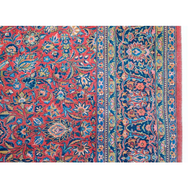 Textile Early 20th Century Persian Kashan Rug For Sale - Image 7 of 11