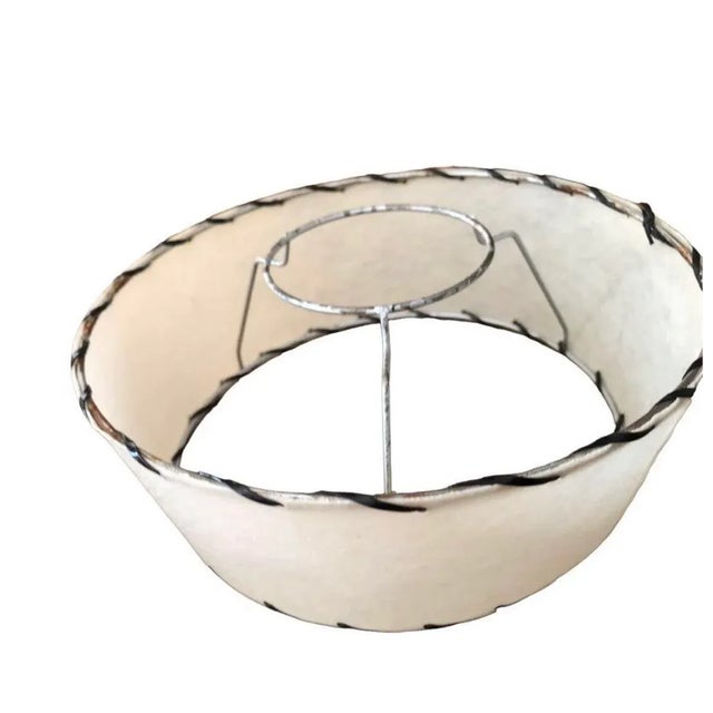 Mid 20th Century Vintage Mid 20th Century Whipstitch Fiberglass Lamp Shade For Sale - Image 5 of 12