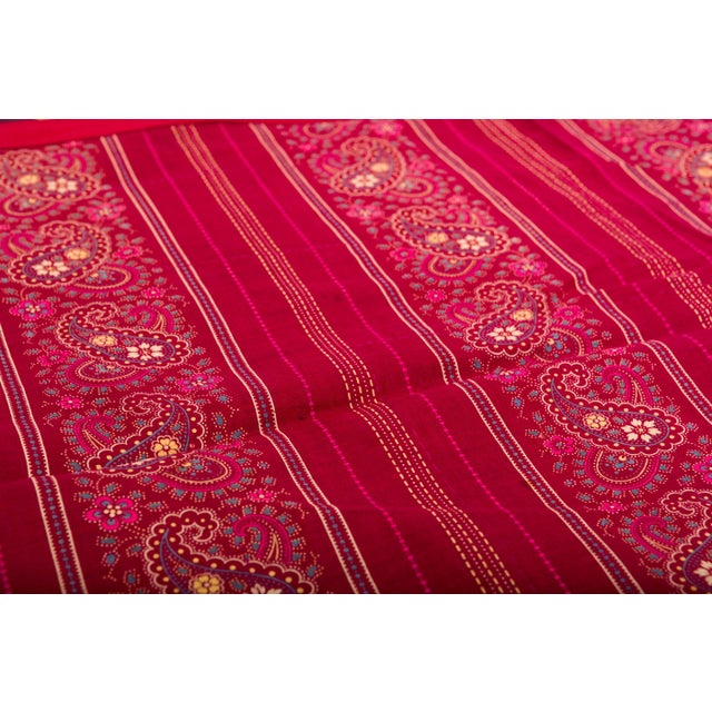 Magenta Late 19th Century Silk Ikat Uzbekistan Tribal Weaving For Sale - Image 8 of 9