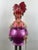 This striking approximately 5-foot-tall metal sculpture depicts a whimsical, fashionably dressed lady rendered in a...