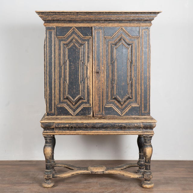 Baroque 18th Century Black Baroque Swedish Cabinet For Sale - Image 3 of 15