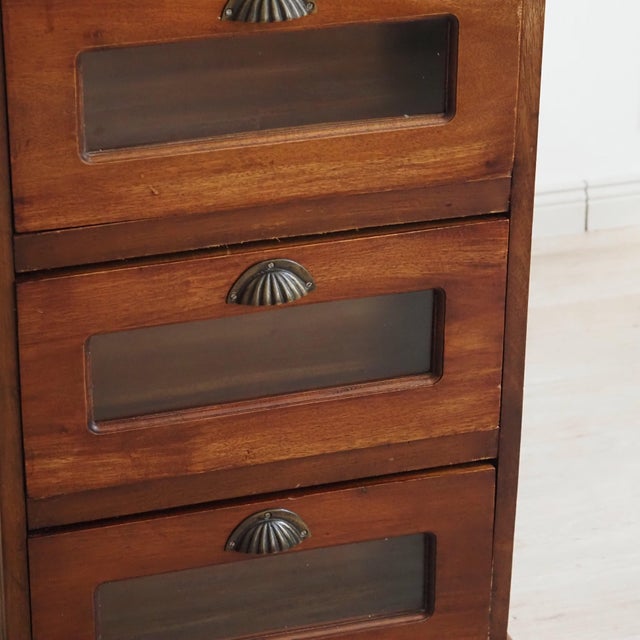 Grocers Cabinet in Oak with Folding Drawers, 1890s For Sale - Image 6 of 11