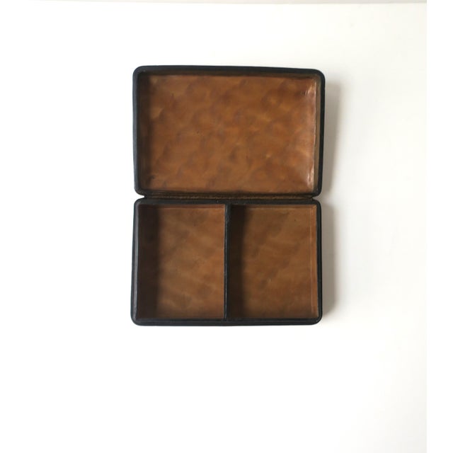 Italian Leather Jewelry Box, Mid-20th Century, Italy For Sale - Image 4 of 13