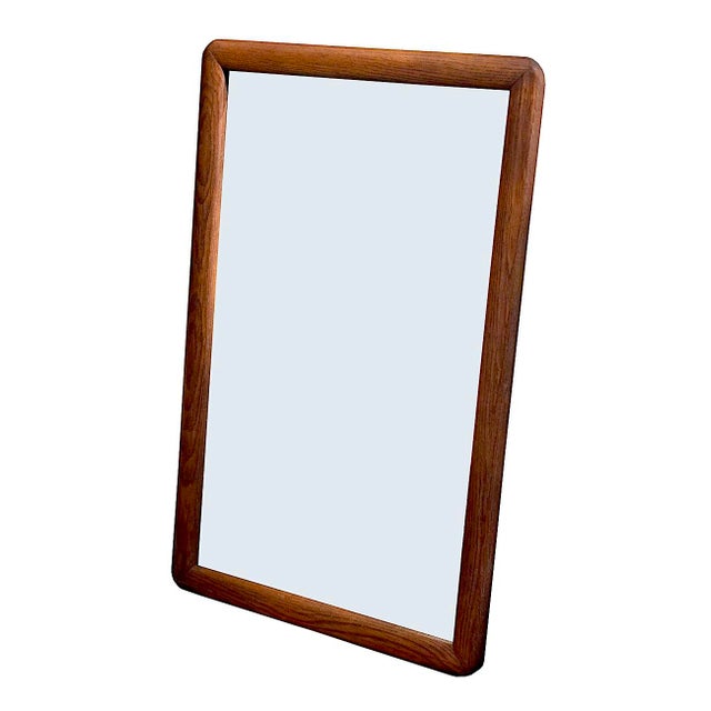 Mid-Century Modern Mid 20th Century Large Oak Wood Framed Mirror For Sale - Image 3 of 15