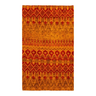 Modern Hand-Knotted Area Rug - Orange, 5' 0" x 8' 0" For Sale
