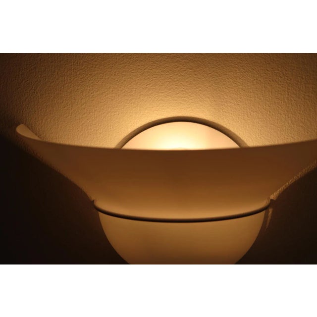 Late 20th Century Piuluce Modern Murano Wall Lamp White Glass For Sale - Image 5 of 7