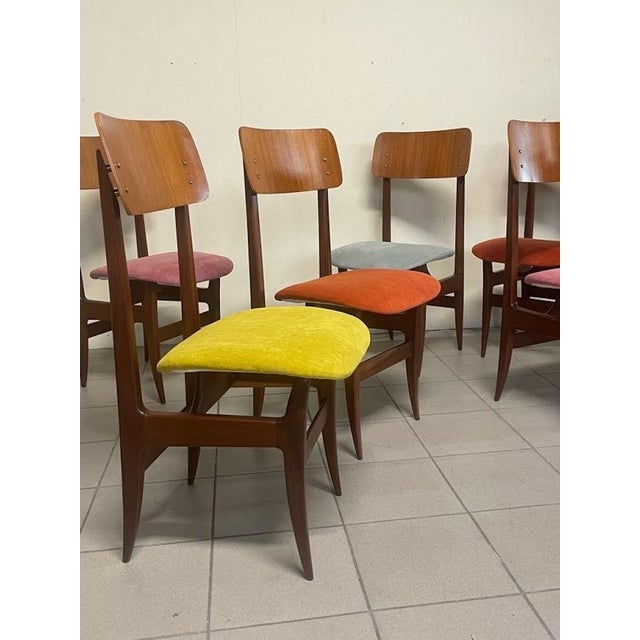 Teak and Fabric Chairs, 1960s, Set of 8 For Sale - Image 14 of 18