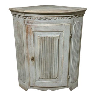 19th C. Swedish Painted Corner Cabinet For Sale