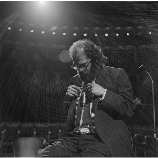 Allen Ginsberg At The Royal Albert Hall American beat poet Allen Ginsberg (1926-1997) seated on stage during a rehearsal...