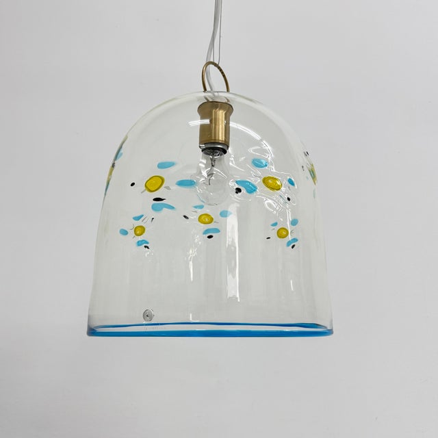 1970s Mid-Century Glass Hanging Lamp with Flowers from La Murrina, Italy, 1970s For Sale - Image 5 of 18