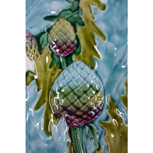 Art Nouveau Barbotine Centerpiece, France, 1900s For Sale - Image 4 of 7