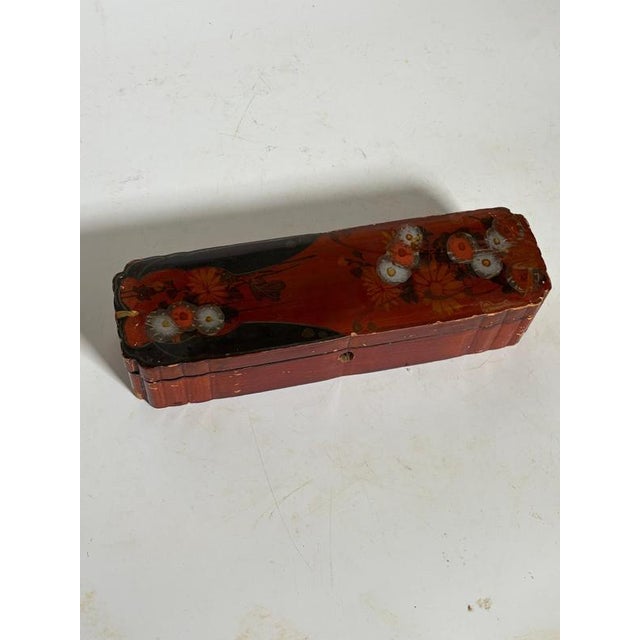 19th Century Japanese Lacquered Wooden Box For Sale - Image 4 of 10