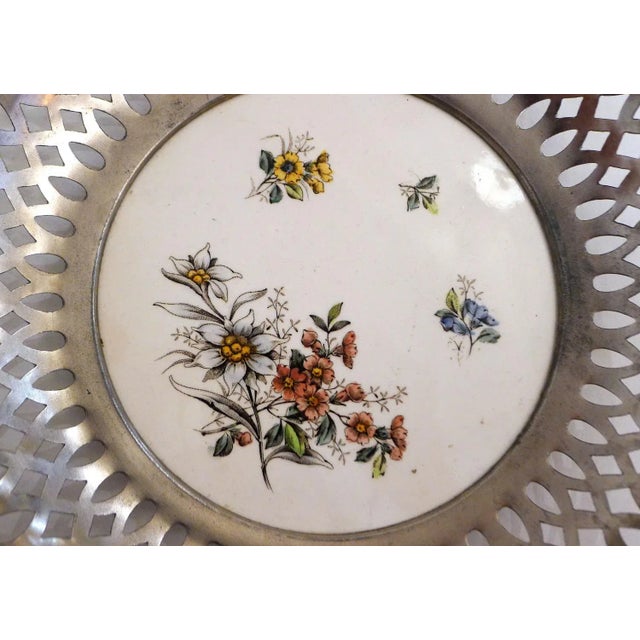 Late 19th Century Earthenware & Metal Bread Basket by Max Dannhorn, 1890s For Sale - Image 9 of 13