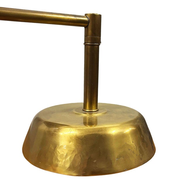 Metal 1920s Art Deco Copper & Brass Machine Age Swing-Arm Reading Table Lamp For Sale - Image 7 of 8