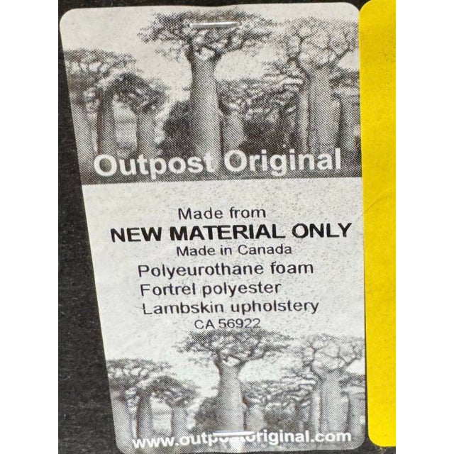 Blush Tibetan Lamb 24" Ottoman by Outpost Original For Sale - Image 6 of 6