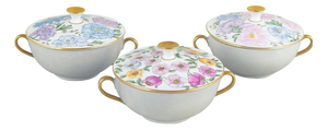 Porcelain Bouillon Cups with Lids from Bing & Grøndahl, 1960s, Set of 3
