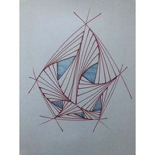 1991 Geometric Abstract Drawing by William Glen Davis For Sale