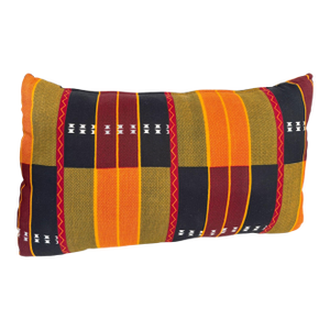African Kente Cloth Throw Lumbar Pillow 17" W
