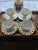 1920's early 30's tea set Cabinet kept never used prestine colors 22K liquid bright gold trim,solid gold handles,Zero gold...