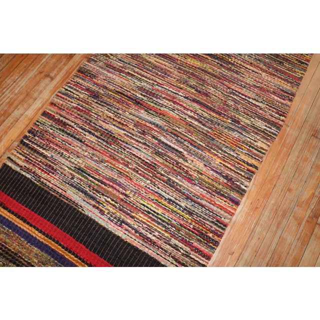 Early 20th Century Zabihi Collection Silk American Rag Runner - 3'4" x 9'4" For Sale - Image 9 of 11
