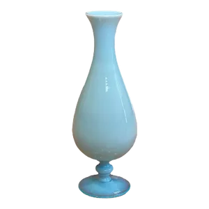 19th Century Portieux Vallerysthal Aqua Blue Opaline Vase