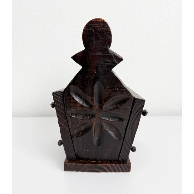 Primitive storage box or catchall container, produced in Spain the 1970s. Features brutalist details of rough-hewn wood,...