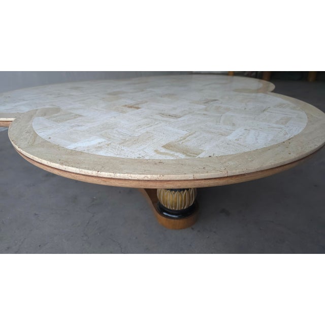 Stone Large Scale Travertine Trefoil Coffee Table by Monteverdi Young For Sale - Image 7 of 9