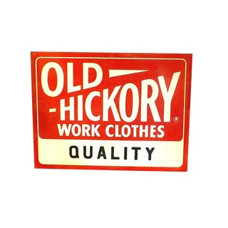 1950's Vintage Nos Old Hickory Workwear Sign For Sale