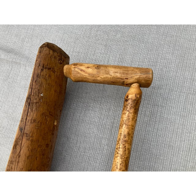 Vintage Handcrafted Rustic Log Towel Bar Hanging Rack For Sale - Image 11 of 12