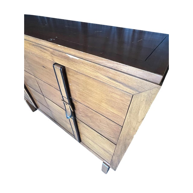 1970s Mid-Century Chest of Drawers With a Faux Buckle Front For Sale - Image 6 of 10