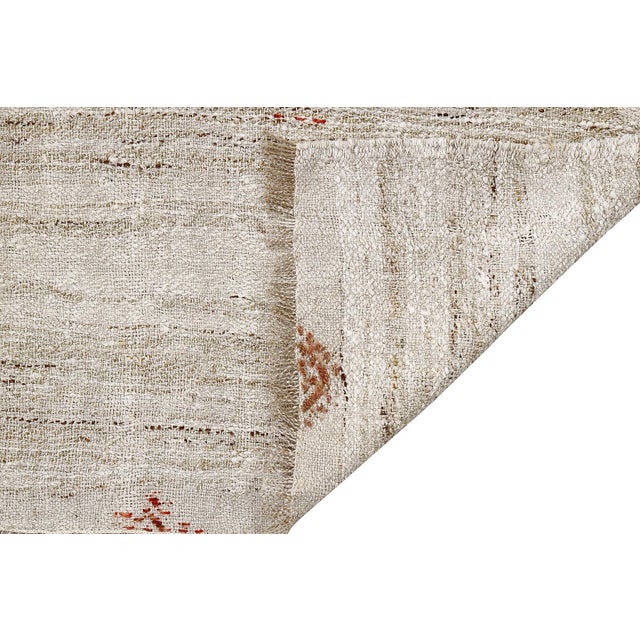 Mid 20th Century Mid 20th Century Embroidered Vintage Hemp Kilim For Sale - Image 5 of 7