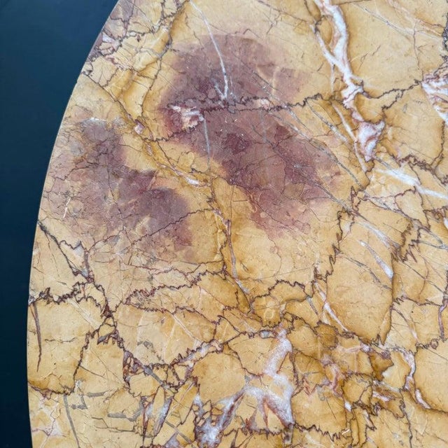 1930s 1930s Art Deco Blush Pink Marble Pedestal Bistro Dining Table For Sale - Image 5 of 10