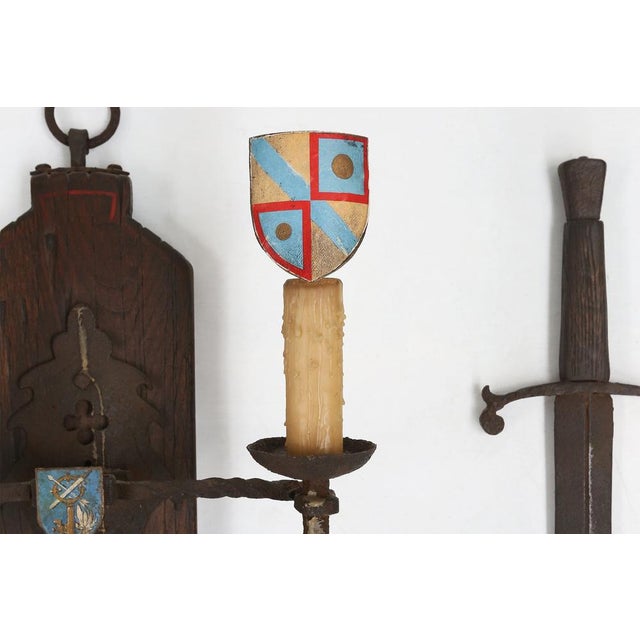 Large Wall Lamp with Sword, 1950s For Sale - Image 9 of 15
