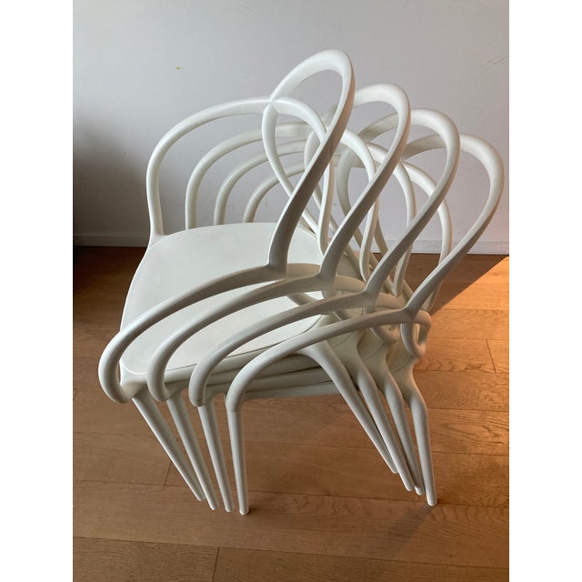 Four White Plastic Designer Chairs From Moma Store Chairish