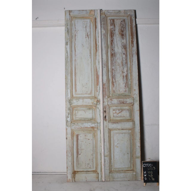Rustic European Late 19th Century Double French Door - a Pair For Sale - Image 3 of 4