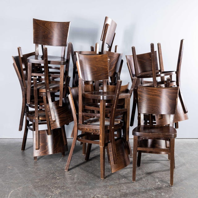 Vintage Deep Back Dining Chairs in Dark Walnut from Ton, 1970s, Set of 6 For Sale - Image 10 of 11