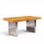 Roger Sprunger for Dunbar Mid Century Burlwood and Chrome Expanding Dining Table With 2 Leaves For Sale In Chicago - Image 6 of 13