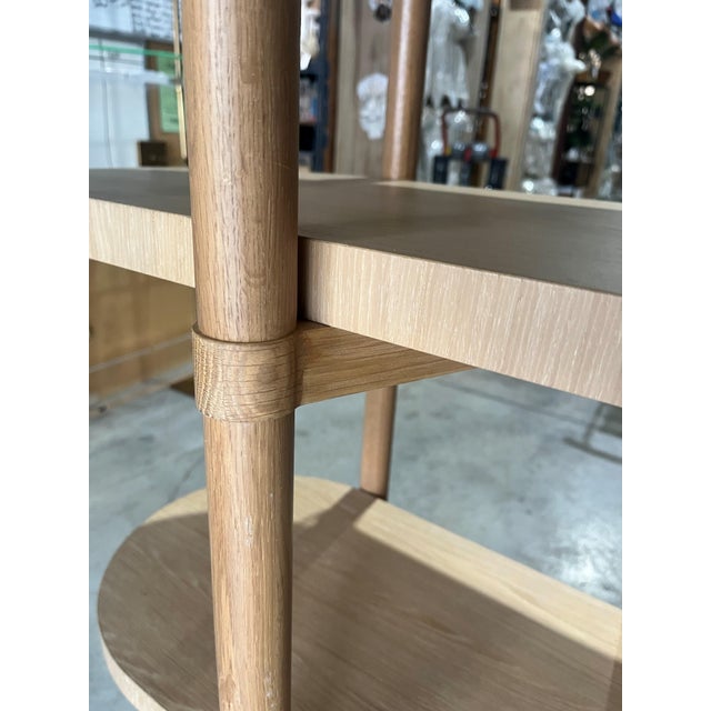 Mid-Century Modern Attributed Four Hands Light Wood 5 Shelf Etagere For Sale - Image 3 of 5
