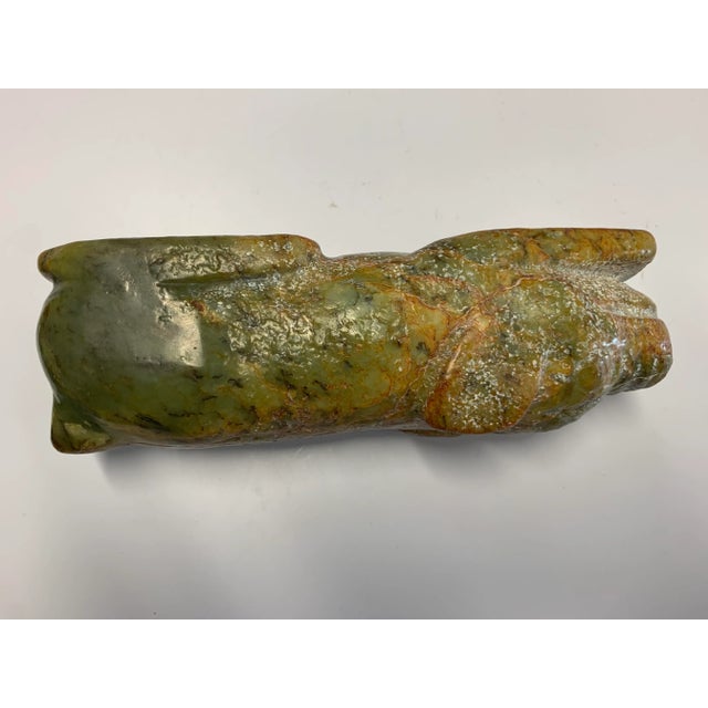 Chinese Ancient Serpentine Pig Statue For Sale - Image 3 of 5