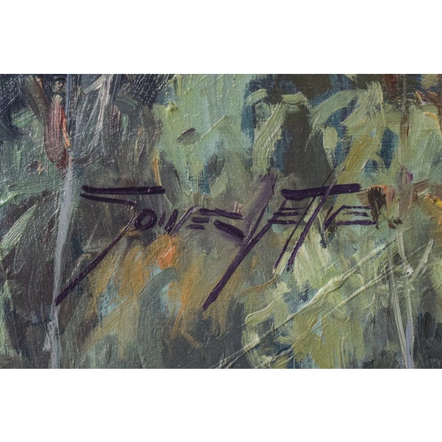 Vicente Gomez Fuste, Post Impressionist Village and Mountains, Mid-20th Century, Oil on Canvas For Sale - Image 7 of 13