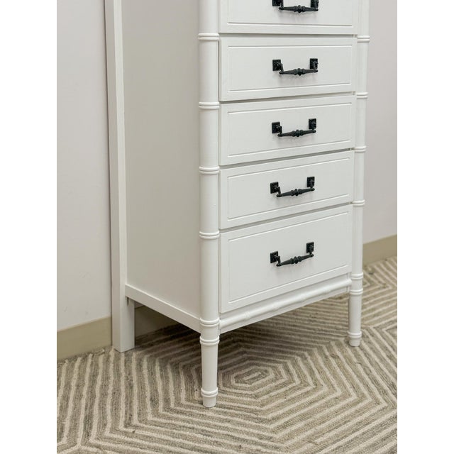 Mid 20th Century Henry Link Style Lingerie Chest Hollywood Regency Vintage Tall Dresser For Sale In Tampa - Image 6 of 14