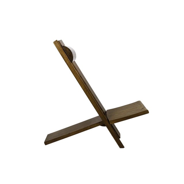 African Style Armchair in Elm by Marcel Ramond, 1980s For Sale - Image 3 of 10