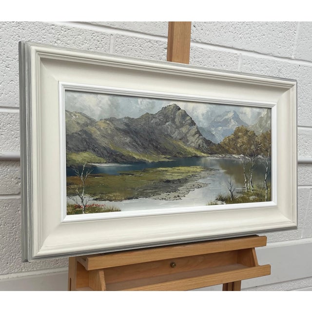 Mountain Lake Landscape Impasto Oil Painting by 20th Century British Artist, Charles Wyatt Warren (1908-1993) Art measures...