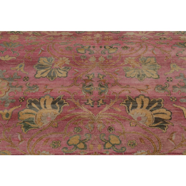 2010s Rug & Kilim’s Modern Rug in Soft Pink and Green Floral All-Over Pattern For Sale - Image 5 of 8