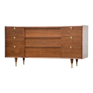 1960s Refinished Walnut Mid Century Dresser