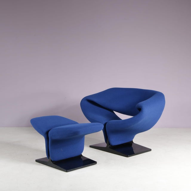 Pierre Paulin Set of Dutch Ribbon Chair with Ottoman by Pierre Paulin for Artifort, 1970 For Sale - Image 4 of 15